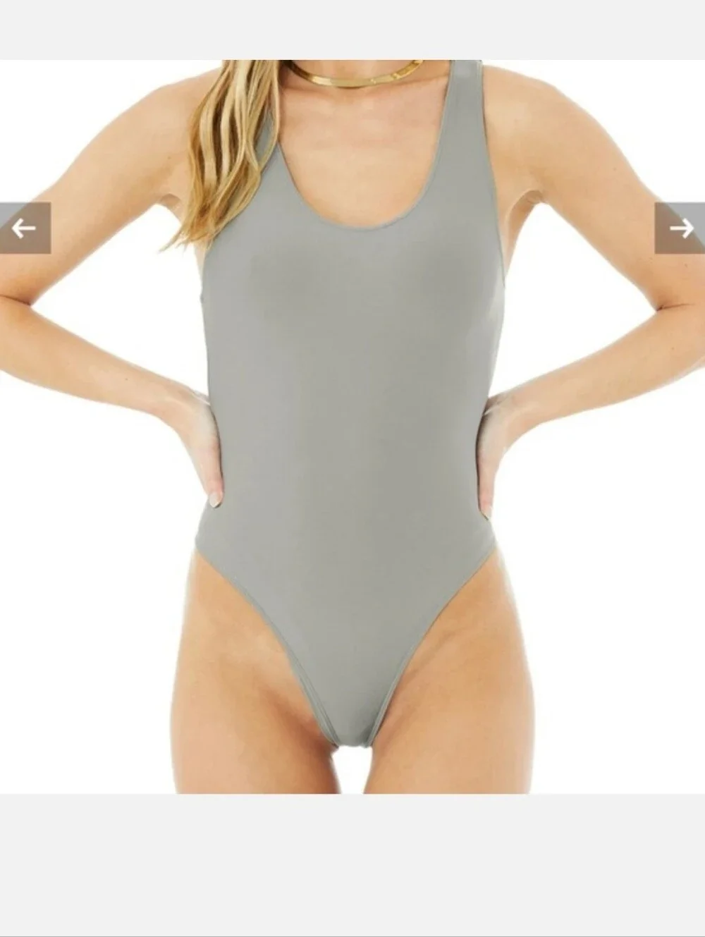 ALO YOGA AIRLIFT BARRE BODYSUIT IN STERLING